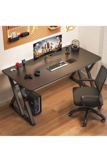 COOYA 47 Inch PC Computer Desk, Home Office Desk Table Gamer Workstation, Simple Game Table, Black