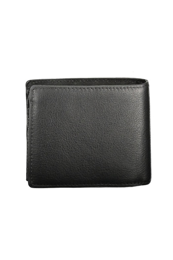 Tommy Hilfiger Large genuine leather wallet for men, Black, Universal