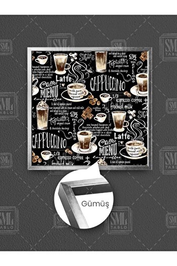 SML TABLO Decor cafenea Cafea Latte Cafea Restaurant Decor bucătărie Pictură pătrată înrămată pe pânză