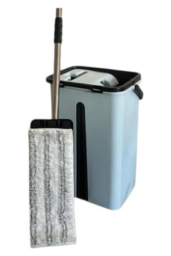 Zambak Two-compartment microfiber flat mop bucket set