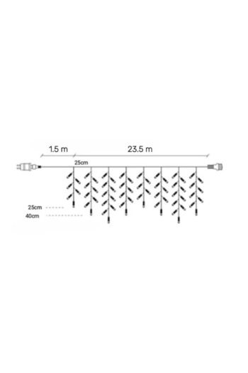 OEM Christmas Icicle Lights,, 25m, 640 LEDs, Blue, Water Resistant, Interconnectable