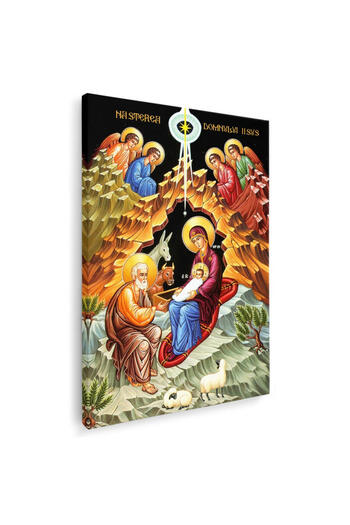 Tablouri La Comanda TLC Tablou pe panza icoana cu Nasterea Domnului IIsus Hristos