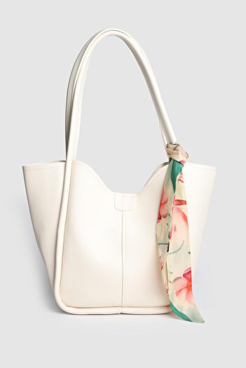 La La'Graccio Paris La'Graccio Paris Women's Golden Scarf Makeup Bag Shoulder Bag Cream