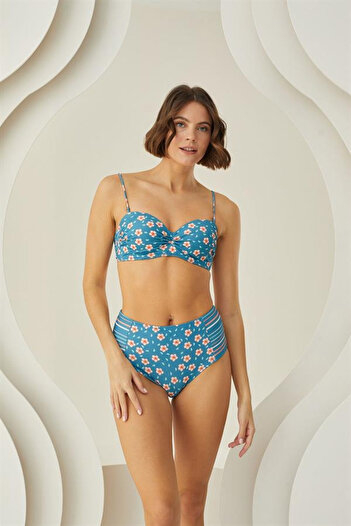AL - KAR TİCARET Σετ μπικίνι Morliva Deep Strapless με ψηλή μέση