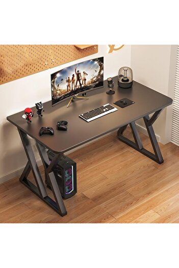 COOYA 55 Inch PC Computer Desk, Home Office Desk Table Gamer Workstation, Simple Game Table, Black