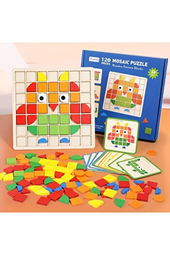 Choice wooden puzzle Wooden Puzzle Blocks Colorful Shape Pattern Montessori Tangram Educational Toys Educat