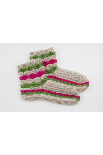 PUREYSMA Handmade Women's Booties – Size 36-38 Colorful Knitted Comfortable Warm Home Booties