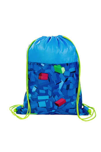 zola backpack sports bag, cubes pattern, 34x43 cm, blue