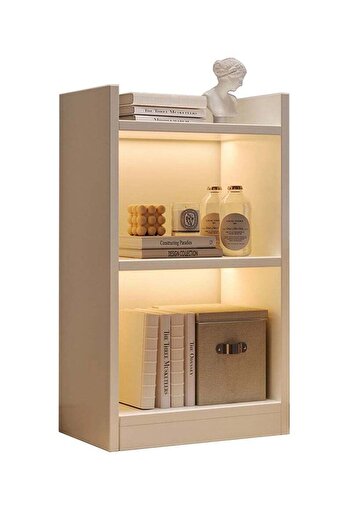 COOYA 2 Layers Bookcase,with Doors Assembled Storage Cabinet,Display Storage Shelves for Home Office