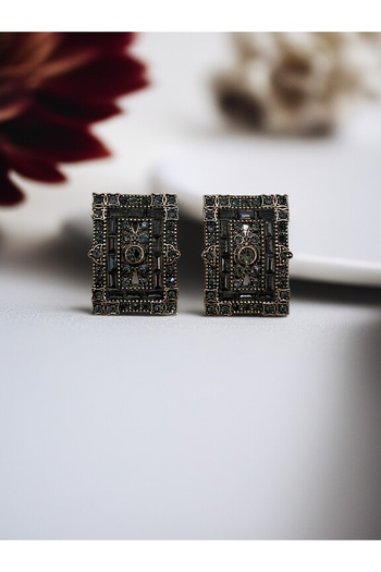 FAYRA ACCESSORIES Zircon Stone Rectangular Earrings