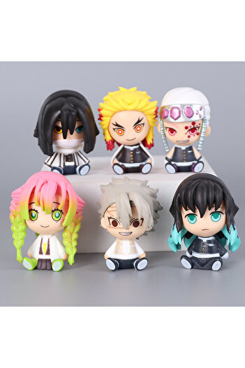 BANDAI pack by bag 1 6pcs/set Demon Slayer Tomioka Giyuu Kanroji Mitsuri Iguro Obanai Tokitou Muichirou Act
