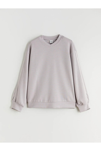 LC Waikiki Lcw kids lilac v-neck girls' sweatshirt and sweatpants set