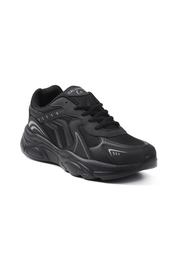 KAJILA Men's Black Casual Sports Shoes Comfortable Walking Running Sneaker Lightweight Sole