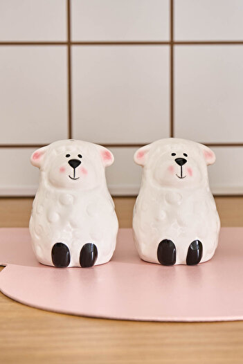 Karaca Sheepy Salt and Pepper Shakers White 8X4.4 cm