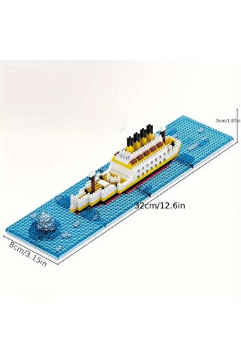Choice Cp1059 1060 Pieces Titanic Model Building Block Kit, Abs Material Building Toys, White, Movie Theme