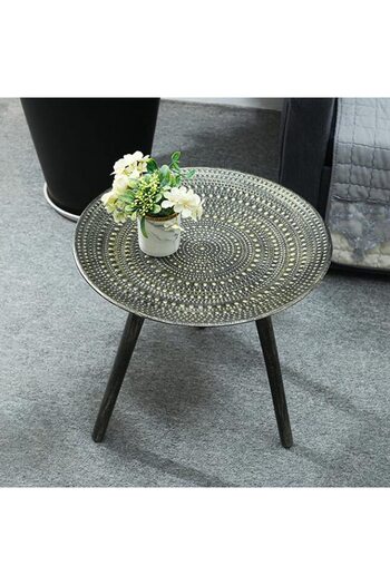 COOYA Modern Coffee Table, 40x40cm, Unique Coffee Table with Sophisticat Design,Round End Table for Home