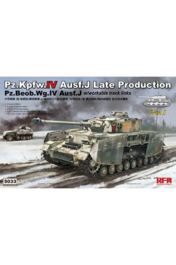 Choice Rye Field RFM5033 1/35 Scale Pz.Kpfw.IV Ausf.J Late Production Assembly plastics model kit w/Work...