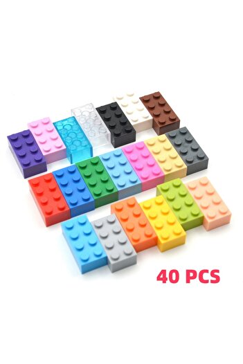 Choice Mixed color 40pcs DIY Building Blocks Thick Figures Bricks 2x4 Dots Educational Creative Size Compat