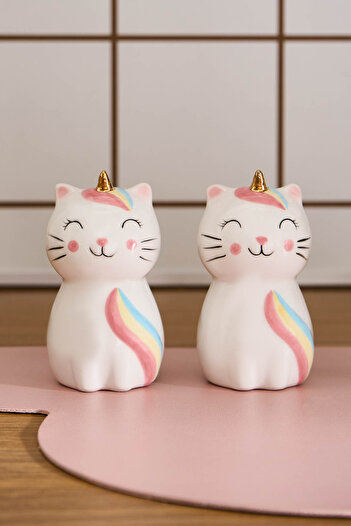 Karaca Kitty Salt and Pepper Shakers White