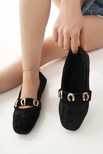 Modafırsat Women's Flats Black Lightweight Comfortable Stylish Business Office Daily Shoes