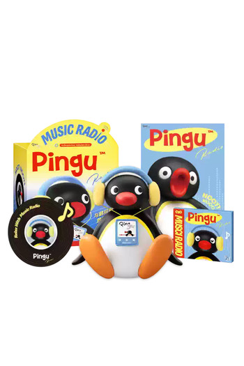 Miniso Pingu Speaker Pingu Listening To Music Shaking Head Penguin Baby Speaker Portable Mini Speaker Phone