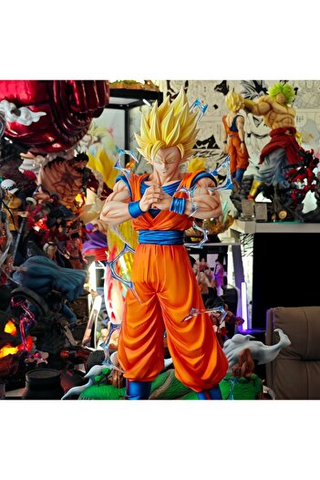 BANDAI WHITE 30cm Dragon Ball Anime Figure Super Saiyan Goku Model Dolls Trend Action Figures Collectible T