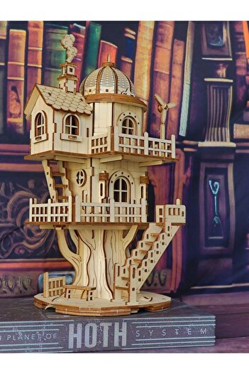 Choice Tree house 3D wooden puzzle model of treehouse, wooden forest cottage villa, multi story dome buildi