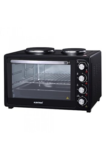 ALBATROS Electric Oven A45BP2, 45L, 2 Electric Plates, 4 Stainless Steel Heating Elements, Temp. Con