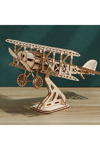 Choice 3D Wooden Puzzle Aircraft Model Kit DIY Assembly Bi-Plane Building Kits Home Decor Crafts Gift fo...