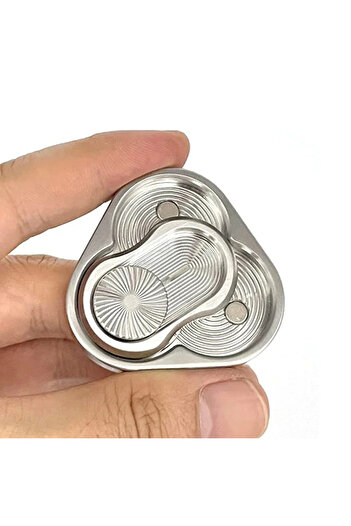Choice Silvery Triangle Magnetic Fidget Slider for Adults EDC Metal Finger Push Card Anti Stress Spinner To