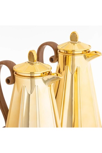 ORIAN Alaska Thermos Set, Gold, Wooden Handle, 2 Pieces