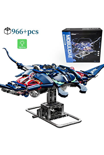 Choice with box 966pcs New Devil Fish Building Block Model Children Mechanical Science Gifts, Creative DIY