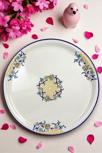 İnci Emaye No 60 Enamel Tray Tableware, Food Presentation Tray, Floor Table Zinc ~58 cm