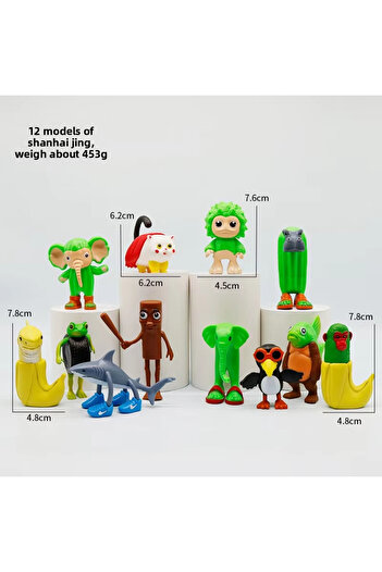 Choice 12pcs 12Pcs Italian Brainrot Anime Action Figure Set Tung Tung Sahur Tralalero Tralala Bombardino Cr