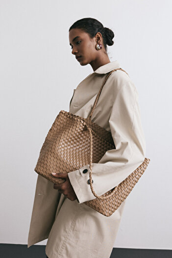 LUTVELIZADE Bag 2519 - Fine Knitted Camel Women's Bag