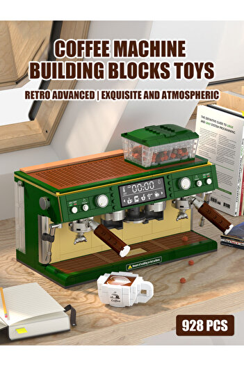 Choice Coffee Machines 928pcs Block Toy Kids Simulation Two-position Mini Retro Coffee Machine Creative Mod
