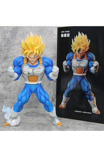 Choice 25cm with box Muscle Goku 25cm Dragon Ball Muscle Goku Super Saiyan Exercise Anime Figure Model Stat
