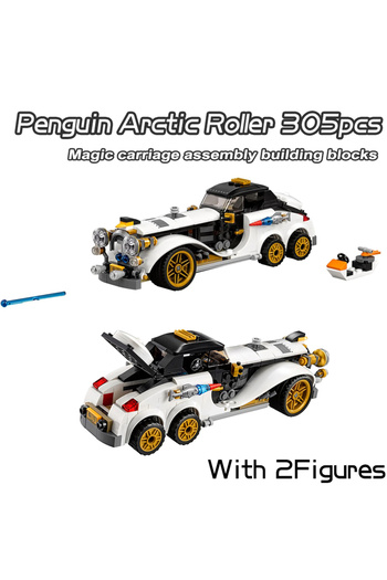 Choice مكعبات بناء Arctic Roller من سلسلة Super Heroes، 305 قطعة، مركبة Batmobile Bat Chariot من Arctic Roller