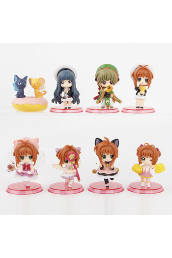 BANDAI pack by bag 1 8pcs/set Japan Anime Card Captor Sakura Cute Figure Toys for Girls Gift LI SYAORAN Dol