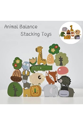 Choice NB245C1 Animal Stacking Toys Kids Wooden Balance Stacking Montessori Toy Educational Development Lea