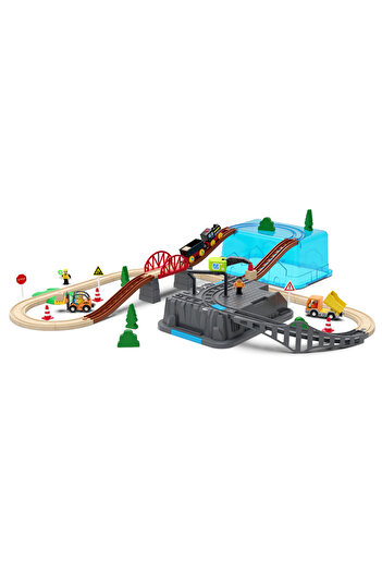 Choice Wooden track set 55pcs/set Wooden Railway Track Set Electric Train Magnetic Car Diecast Slot Fit All