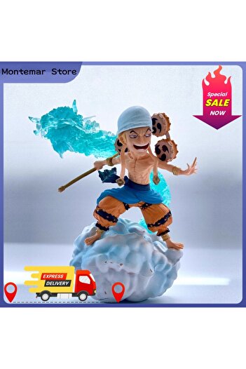 BANDAI no original box 1pcs Anime One Piece Gk God Enel Battle Ver. Pvc Action Figure Statue Collection Mod
