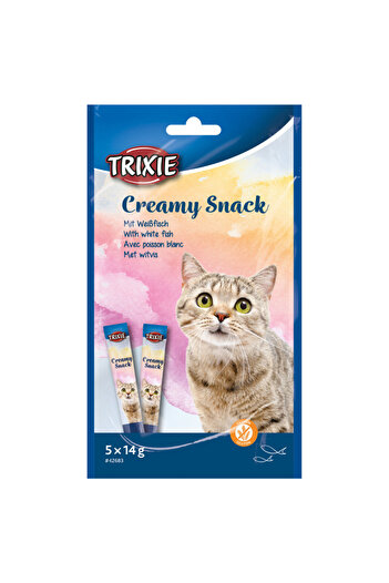 Trixie Creamy Snack with White Fish Cat Treats 5X14G