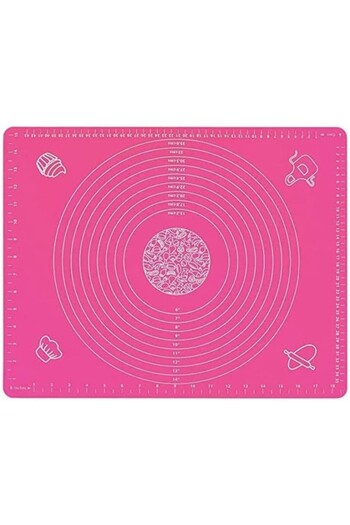 Tiesa Home Silicone 40×50 Non-Slip Dough Rolling Kneading Mat Pad Pink