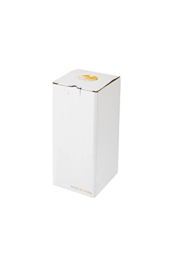 ORIAN Beige porcelain and glass cylindrical vase with a gold metal lid