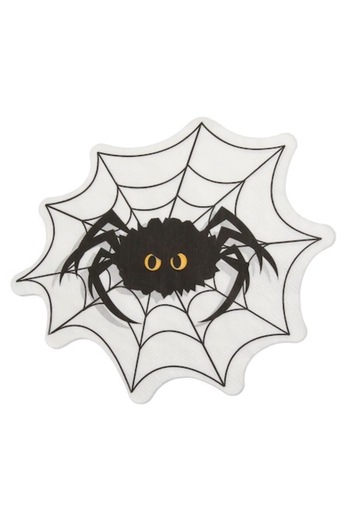 SHOPIENS Halloween Napkins White Spider Web Model Cutout 2 Layers 33x33cm Set of 12 Themed Party