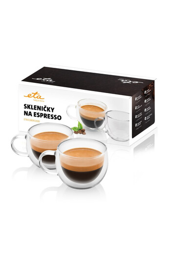 ETA Set of 2 espresso cups 5180 91000, 80 ml, double-walled borosilicate glass