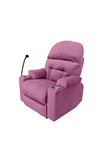 Lazy Vibes Velvet Rocking & Rotating Cinematic Recliner Chair with Phone & Cups Holder | NZ80 PLUS