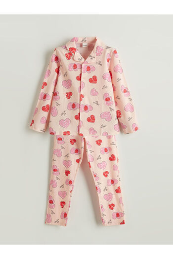 LC Waikiki Shirt Collar Girl's Pajama Set