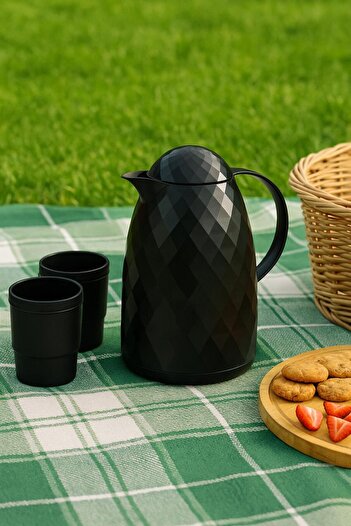 Hangora 1 Liter Acrylic Black Tea Thermos Keeps Hot for 12 Hours and Cold for 24 Hours